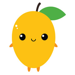 Obraz premium Mango character, cartoon vector illustration 