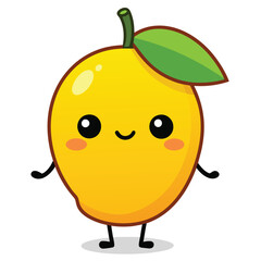 Obraz premium Mango character, cartoon vector illustration 