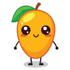 Obraz premium Mango character, cartoon vector illustration 