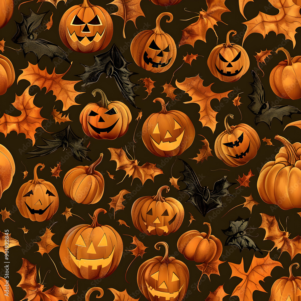 Canvas Prints halloween vector seamless pattern