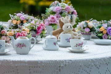 Delightful Garden Tea Party with Floral Decor
