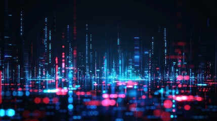 Obraz premium Neon Cityscape, Digital Art