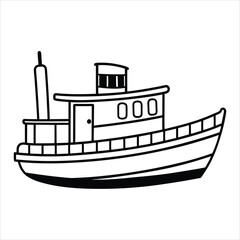 Fototapeta premium Paint this charming paddle boat with your favorite shades line art vector