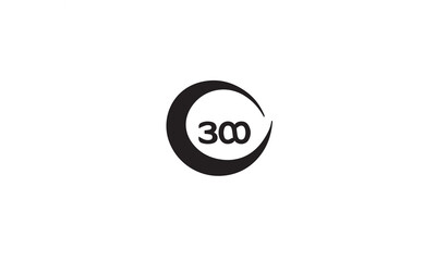 360 degree logo black simple line art on white background