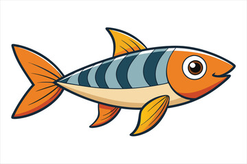 pesce stilizzato orizzontale con pinne separate art vector