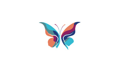 Obraz premium beauty with butterfly logo symbol icon vector graphic design illustration idea creative on white background