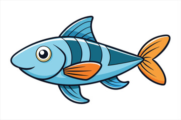 pesce stilizzato orizzontale con pinne separate art vector