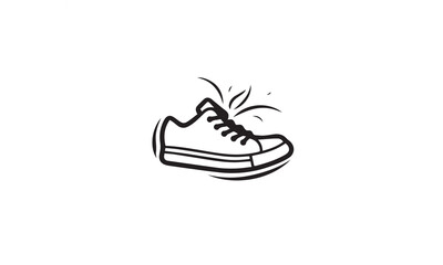 shoes sneakers logo design black simple flat icon on white background