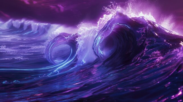 Abstract Ocean Wave in Vibrant Hues
