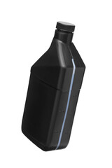 Plastic bottle of engine or motor oil on white