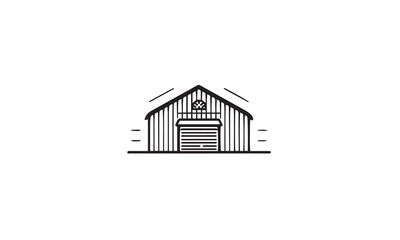 warehouse or shed or storage logo design black simple flat icon on white background