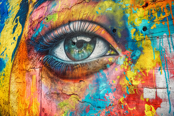 Naklejka premium The vibrant street art graffiti of Berlin, Germany.