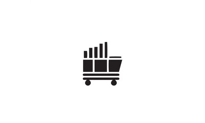 E-commerce vector logo design black simple flat icon on white background