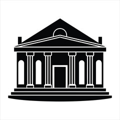 Silhouette of the theater building with columns art vector
