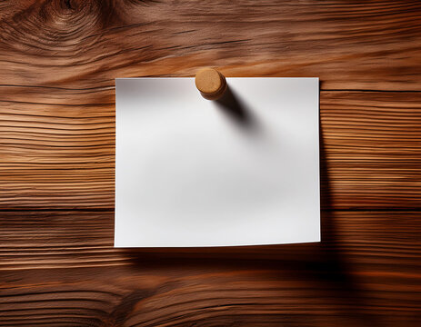 Blank paper note pinned to cork board with copy space.