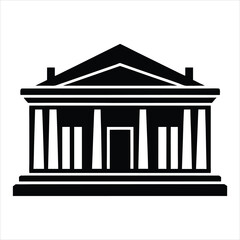 Silhouette of the theater building with columns art vector
