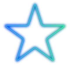 Transparent neon star shape 