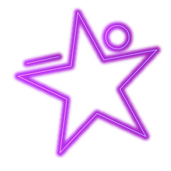Fototapeta premium Transparent neon star shape 