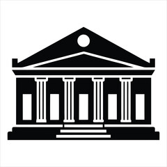 Silhouette of the theater building with columns art vector
