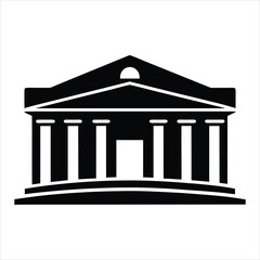 Fototapeta premium Silhouette of the theater building with columns art vector 