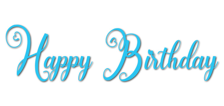 Happy Birthday  -  buon compleanno  testo scritto in inglese  - Lettere per banner, auguri, biglietto, poster, regalo, cricut, sublimazione, scrapbooking, tag, colore azzurro      