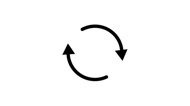 Circle arrow refresh icon rotation animation Motion graphic design on white background