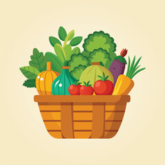 Fresh Basket Vegetables for Healthy.