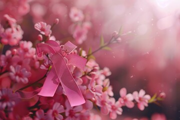 Pink Ribbon Tree Branch
