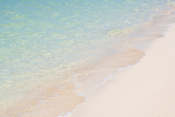 sea wave on the sandy shore calm and relax with copy space summer design