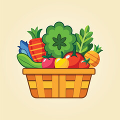 Fresh Basket Vegetables for Healthy.