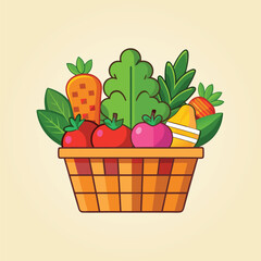Fresh Basket Vegetables for Healthy.