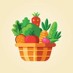 Fresh Basket Vegetables for Healthy.