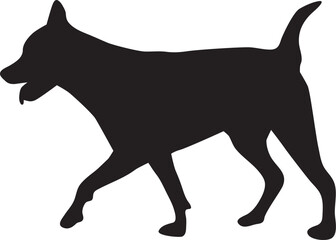 Dog silhouette vector art illustration. Black silhouette vector design.