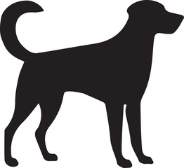 Dog silhouette vector art illustration. Black silhouette vector design.