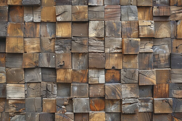 Warm Taupe Wood Texture, Contemporary Block Stack Art.