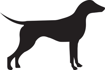 Dog silhouette vector art illustration. Black silhouette vector design.