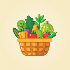 Fresh Basket Vegetables for Healthy.
