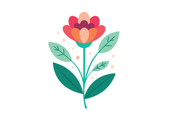 floral flowers minimal isolated flat vector pro collection illustration on white background.