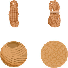 Collection of four detailed basketry graphics in a neutral color palette suitable for various designs