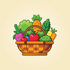 Fresh Basket Vegetables for Healthy.