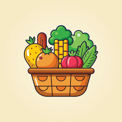 Fresh Basket Vegetables for Healthy.