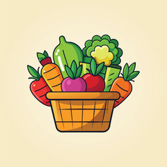 Fresh Basket Vegetables for Healthy.