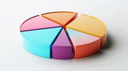 Fototapeta premium colorful three-dimensional minimalist pie chart.