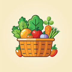 Fresh Basket Vegetables for Healthy.
