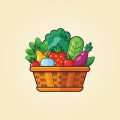 Fresh Basket Vegetables for Healthy.