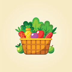 Fresh Basket Vegetables for Healthy.