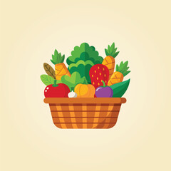 Fresh Basket Vegetables for Healthy.