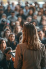 Woman Addressing Crowd