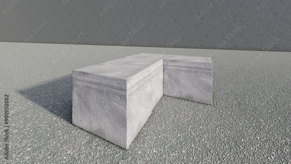Aufkleber concrete podium geometric shape with space for object minimal background 3d render