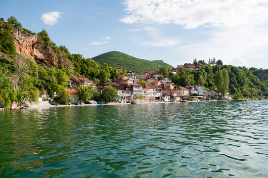 Trpejca village, a traditional fishing village and and now a famous tourist spot on Lake Ohrid and Galicica Mountain. It is known as the Macedonian Saint-Tropez, pearl of the water.